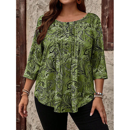 Blouse pour femmes grande taille à motif cachemire