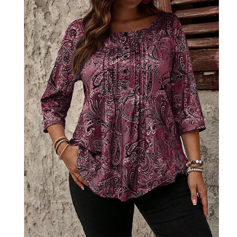 Blouse pour femmes grande taille à motif cachemire