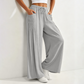 Pantalon large femme en coton et lin