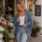 Cardigan en maille loose pour femme, manches chauve-souris