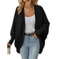 Cardigan en maille loose pour femme, manches chauve-souris