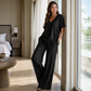 ✨Promotion exceptionnelle : 50 % de réduction 🔥Ensemble décontracté pour femme : haut à col V et pantalon large