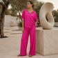 ✨Promotion exceptionnelle : 50 % de réduction 🔥Ensemble décontracté pour femme : haut à col V et pantalon large