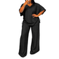 ✨Promotion exceptionnelle : 50 % de réduction 🔥Ensemble décontracté pour femme : haut à col V et pantalon large