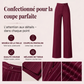 Pantalon large à rayures taille haute pour femme