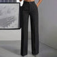 Pantalon large à rayures taille haute pour femme