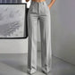 Pantalon large à rayures taille haute pour femme