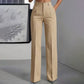 Pantalon large à rayures taille haute pour femme