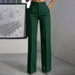 Pantalon large à rayures taille haute pour femme