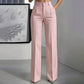 Pantalon large à rayures taille haute pour femme