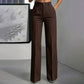 Pantalon large à rayures taille haute pour femme