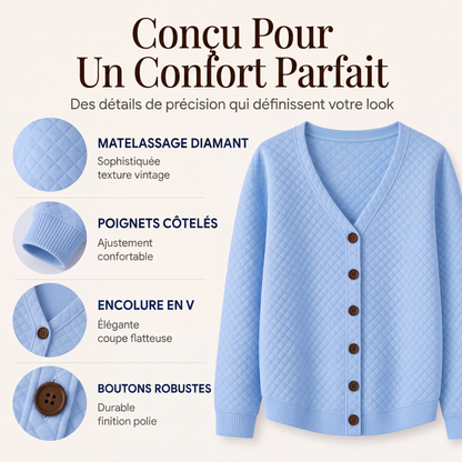Veste matelassée décontractée à boutons pour femme
