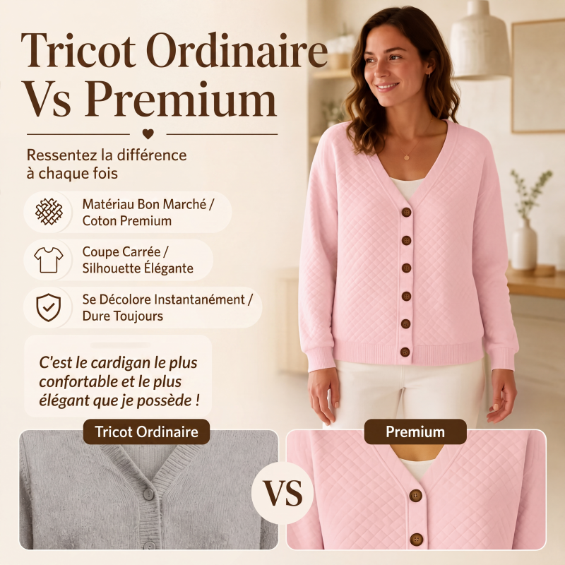 Veste matelassée décontractée à boutons pour femme