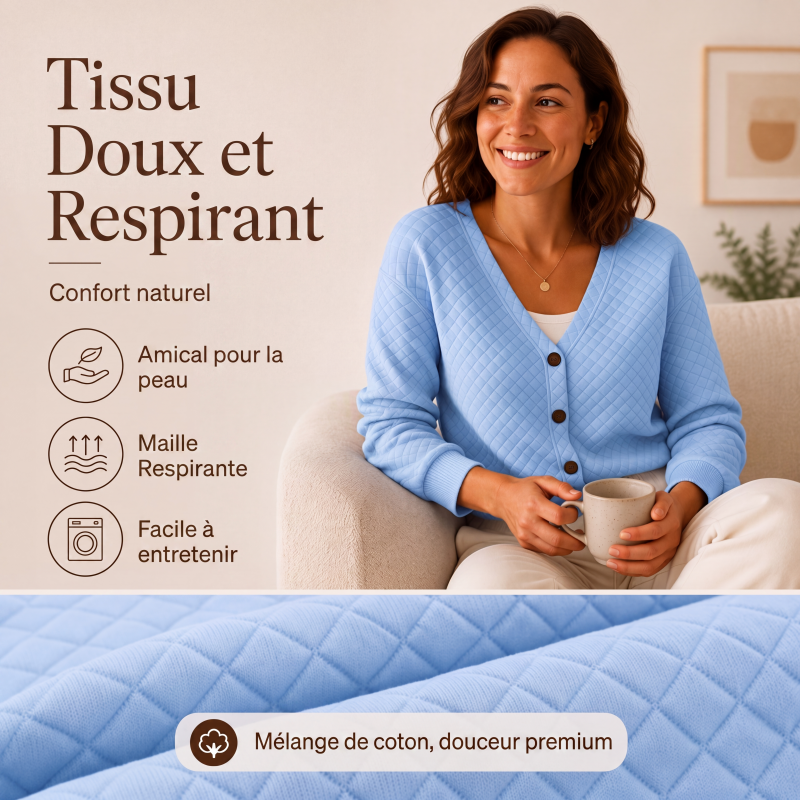 Veste matelassée décontractée à boutons pour femme
