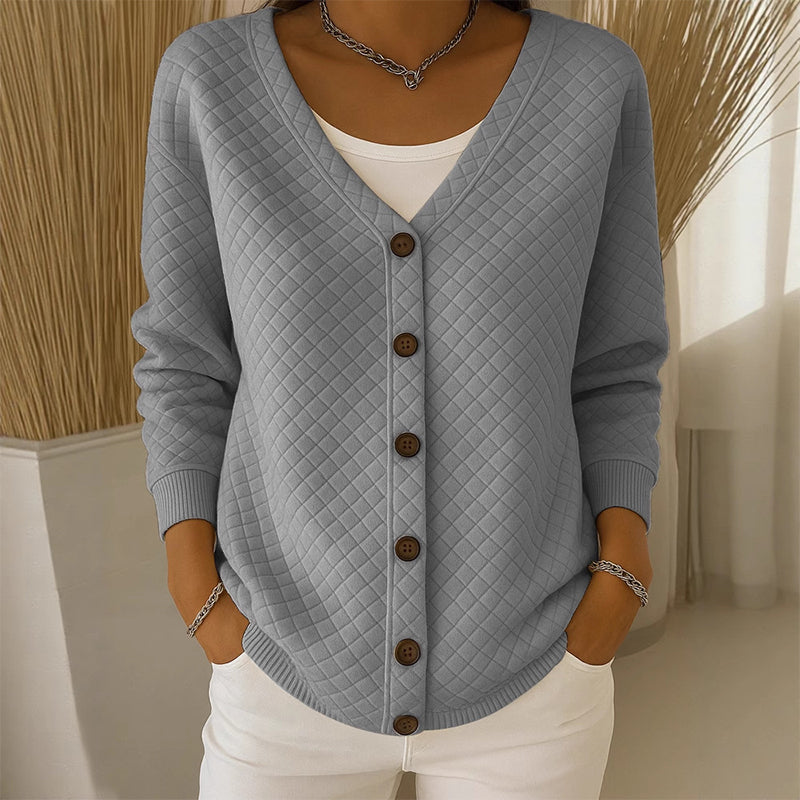 Veste matelassée décontractée à boutons pour femme