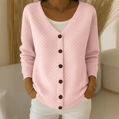 Veste matelassée décontractée à boutons pour femme