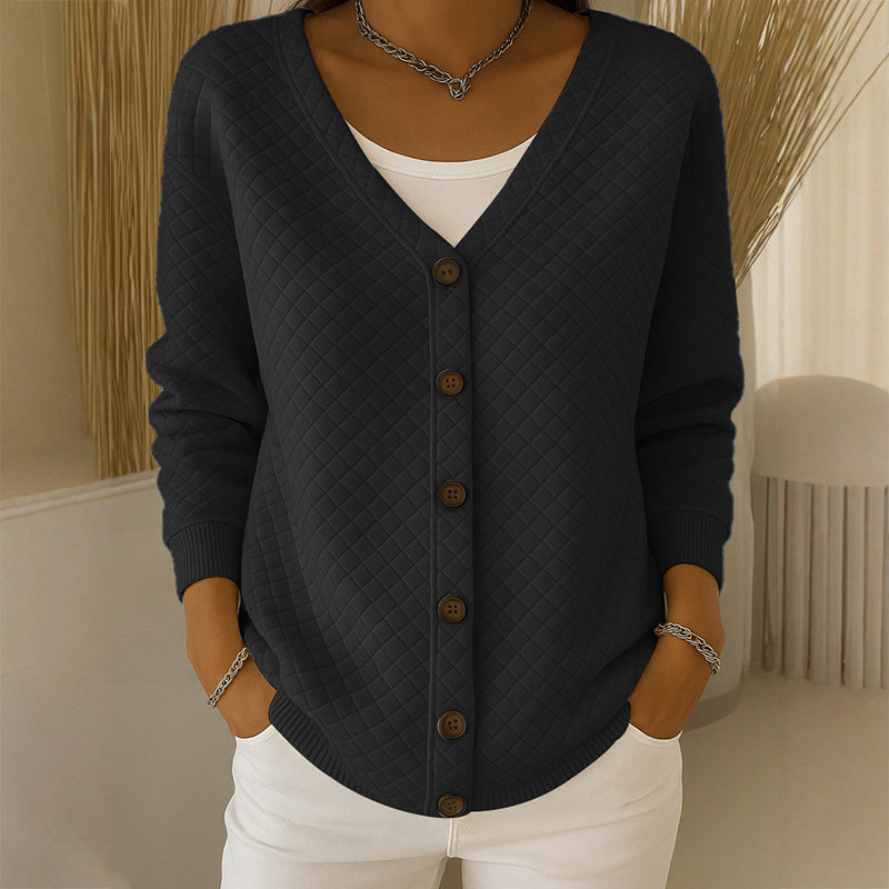 Veste matelassée décontractée à boutons pour femme