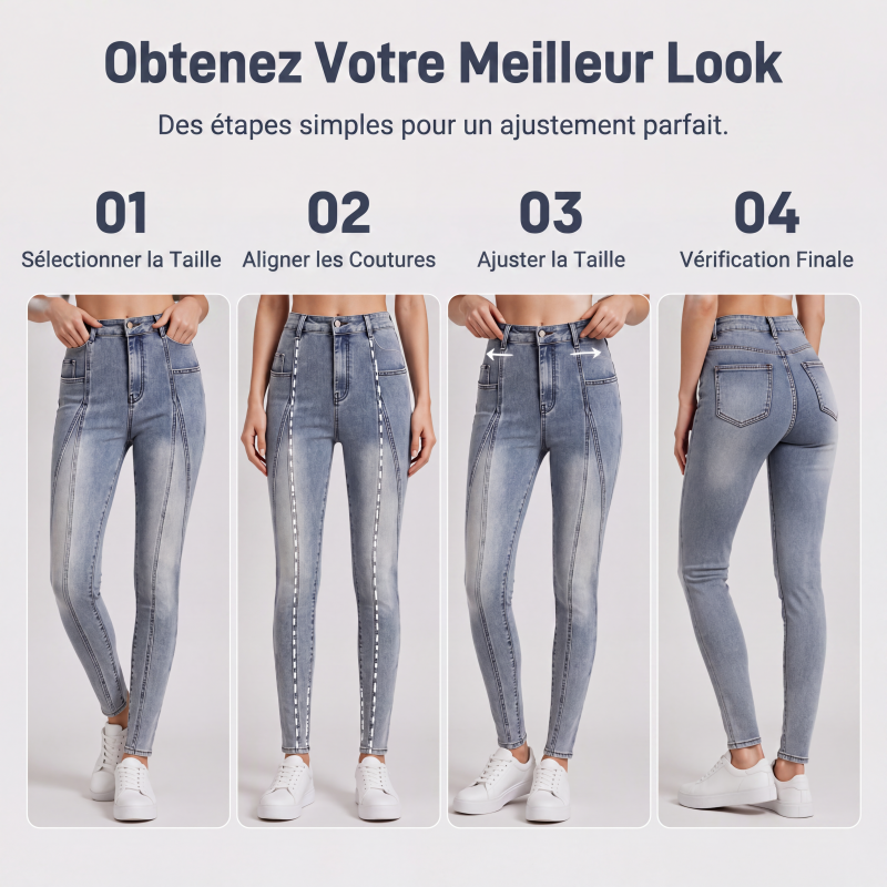 Jean skinny taille haute amincissant pour femme
