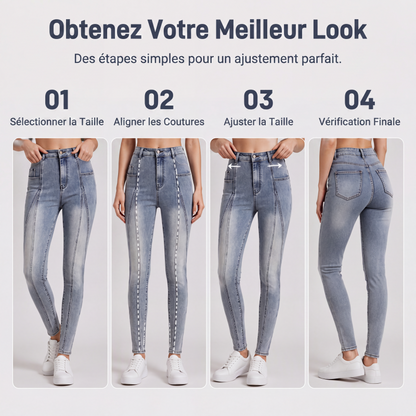 Jean skinny taille haute amincissant pour femme