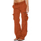 Pantalon cargo vintage à jambes larges pour femme