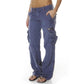 Pantalon cargo vintage à jambes larges pour femme