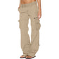 Pantalon cargo vintage à jambes larges pour femme