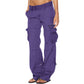 Pantalon cargo vintage à jambes larges pour femme