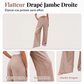Pantalon décontracté femme taille haute jambe large