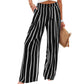 Pantalon décontracté femme taille haute jambe large