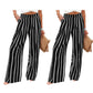 Pantalon décontracté femme taille haute jambe large