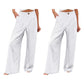 Pantalon décontracté femme taille haute jambe large