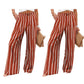 Pantalon décontracté femme taille haute jambe large