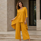 Ensemble chic pour femme : haut asymétrique et pantalon large