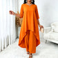 Ensemble chic pour femme : haut asymétrique et pantalon large