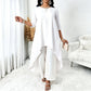 Ensemble chic pour femme : haut asymétrique et pantalon large
