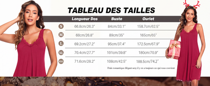 👗🌸 Chemise de nuit élégante en dentelle – col V, bordure en dentelle ajourée, coton respirant. -50 % DE RÉDUCTION ! 🔥