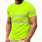 T-shirt rayé à blocs de couleur pour homme