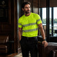 T-shirt rayé à blocs de couleur pour homme