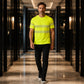 T-shirt rayé à blocs de couleur pour homme