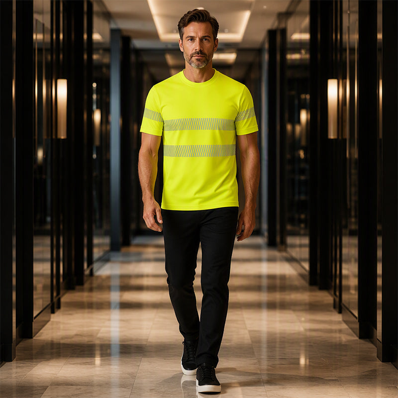T-shirt rayé à blocs de couleur pour homme