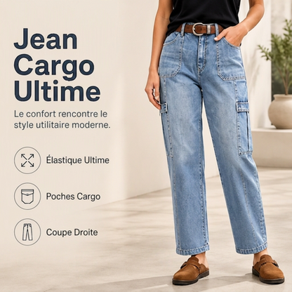 Pantalon en jean droit décontracté pour femme