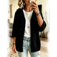 Cardigan en maille à capuche pour femme, manches 3/4