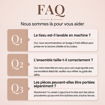 Ensemble 2 pièces en maille côtelée pour femme