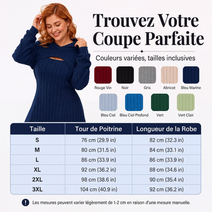 Ensemble 2 pièces en maille côtelée pour femme