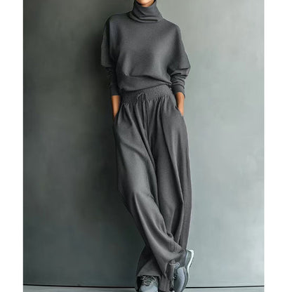 ✨ Ensemble Femme 2 Pièces – Haut Élégant & Pantalon Décontracté, Coupe Confortable