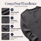 🛒 OFFRE LIMITÉE : -50% ! Chemise Henley à manches longues en maille gaufrée pour homme