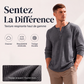 🛒 OFFRE LIMITÉE : -50% ! Chemise Henley à manches longues en maille gaufrée pour homme