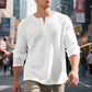 🛒 OFFRE LIMITÉE : -50% ! Chemise Henley à manches longues en maille gaufrée pour homme