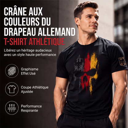 T-shirt crâne drapeau allemand pour homme