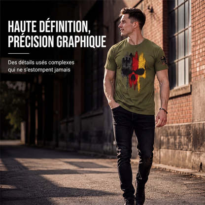 T-shirt crâne drapeau allemand pour homme